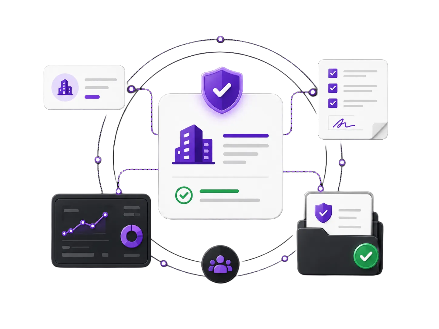 Risk Llama corporate risk workspace connecting supplier records, contracts, monitoring, evidence and ownership